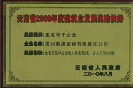 云南省2009年至2011年度建筑業(yè)發(fā)展獎(jiǎng)勵(lì)扶持